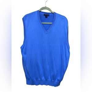 Lands End Periwinkle Blue 100% Supima Cotton Mens Sweater Vest, Size XL.